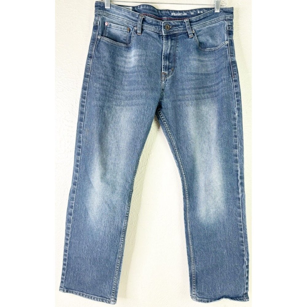 MBX Sz 36x30 (Actual 36x27) Straight Leg Blue Jeans Stretch GUC